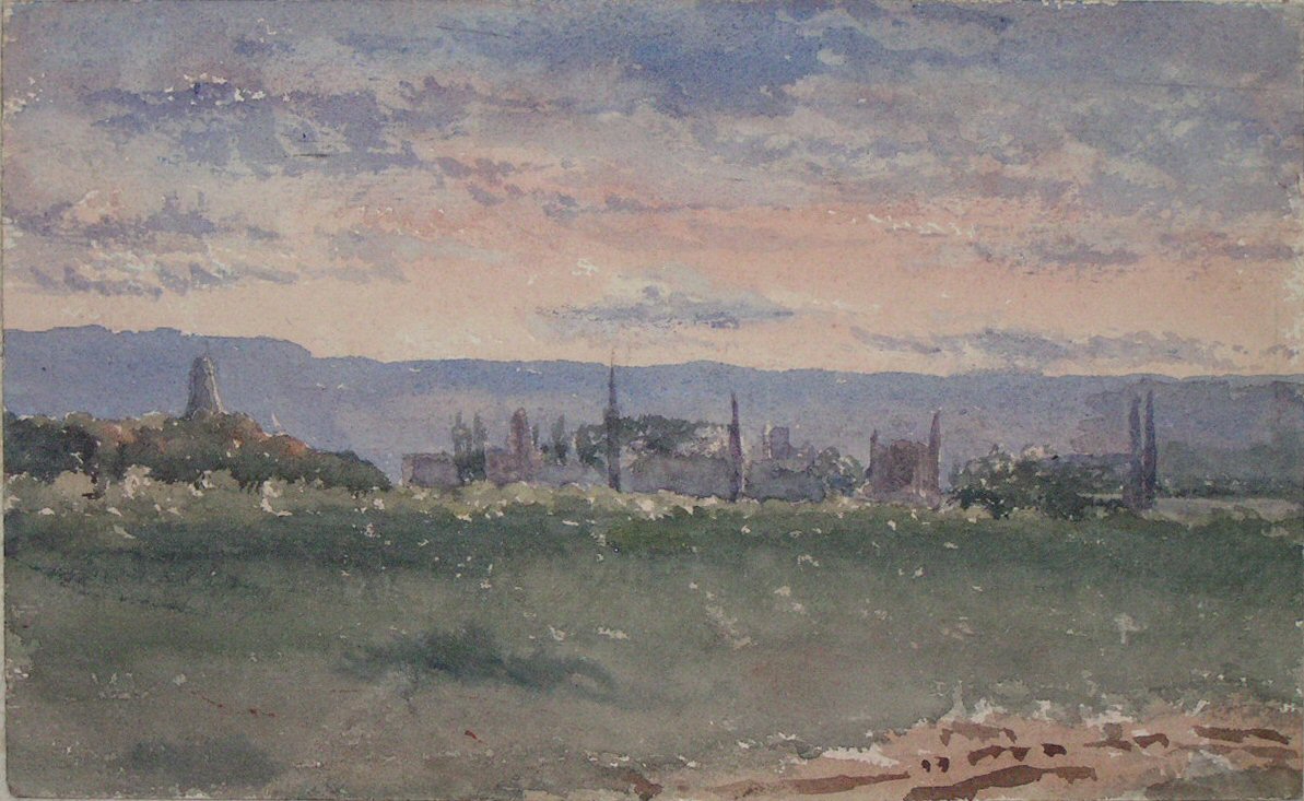 Watercolour - Caen from Ifs